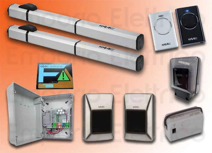 faac kit d'automatisation pour portail battant 24v hybrid plus integral 105684