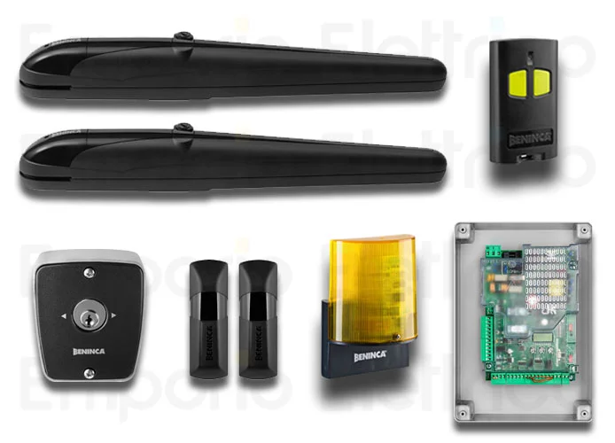 beninca kit automatisme pour portails battants 24vdc kbob2124e+tokey 959002419