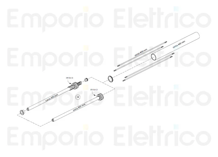 fadini ricambio camicia pistone per corsa 400 mm per hindi 880 evo 87036