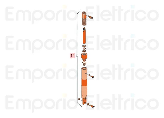 faac ricambio cilindro tuffante 620 con forcella filet 63003417