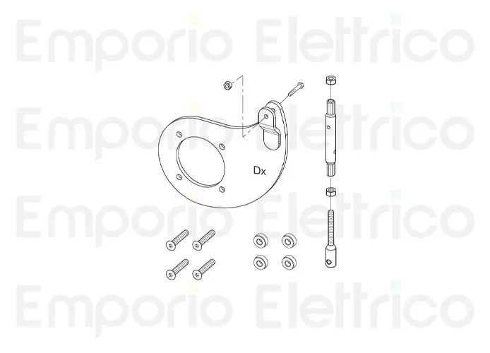 fadini pièce détachée bras d'ancrage câble droit pour bayt 980 97331