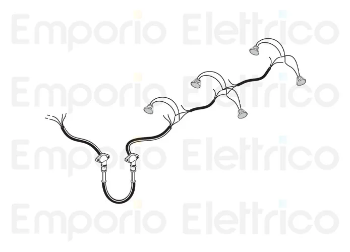 fadini Ersatzteil des elektrischen Kabels mit Anschlussstücke und Kabelverschraubung mit 5 LED-Strahlern 97347