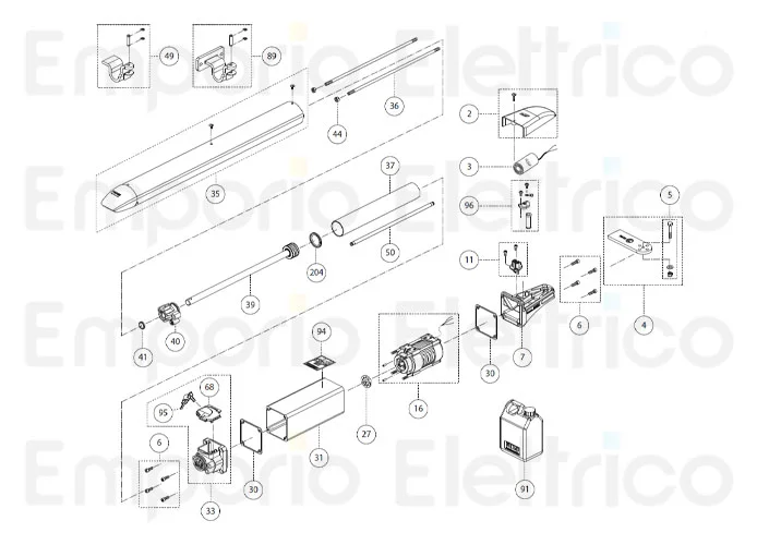 fadini Ersatzteil des elektrischen Motors komplett mit Schutzschildern für nupi 66 66116