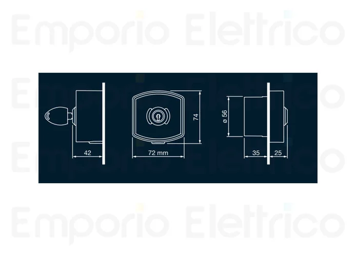 fadini Schlüsselschalter Aufputz-Montage mit Standard Zylinder zero.k 142l