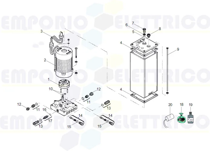 faac Seite Ersatzteile der 760 sb Hydraulikeinheit