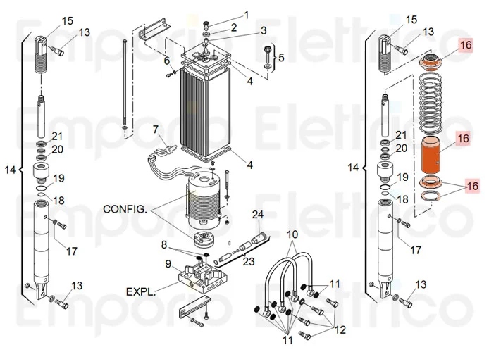 faac Ersatzteil der Gruppe der Halterung und Federring 620/640 63003318